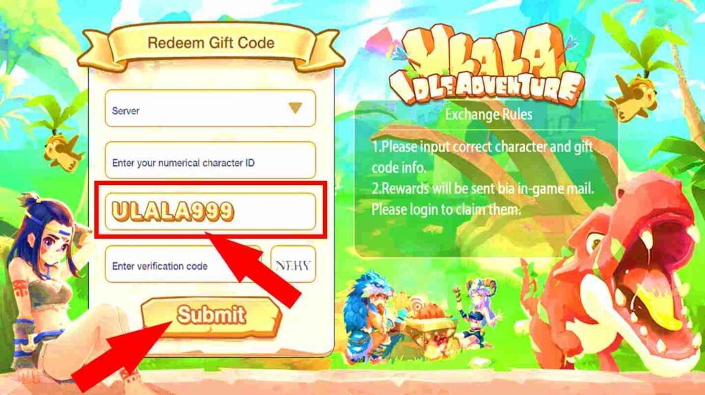 how to redeem code in Ulala idle adventure
