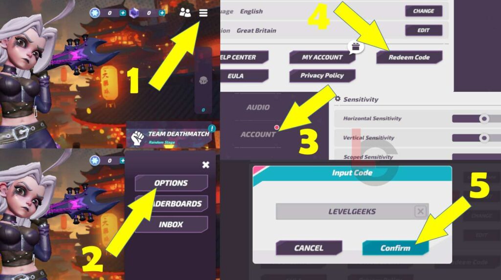 how to redeem codes in T3 Arena