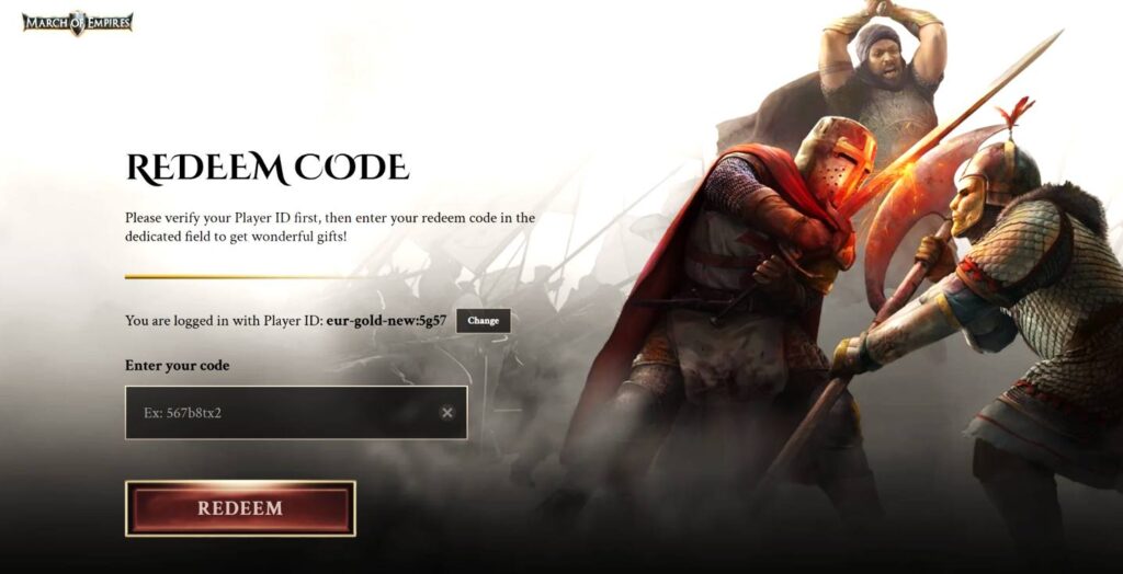 how to redeem march of empires codes