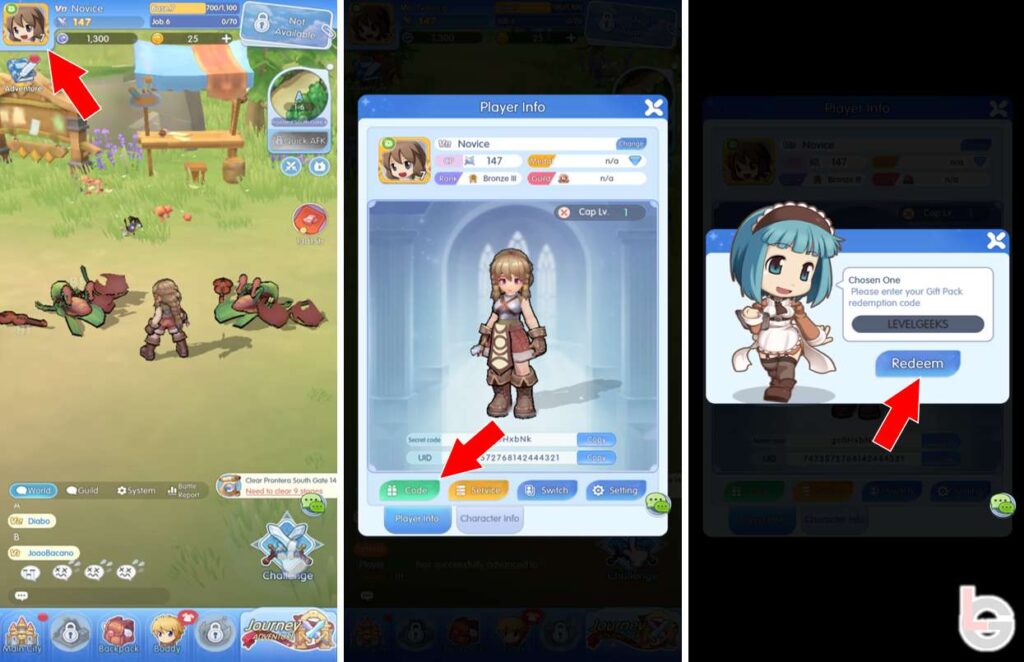 how to redeem codes in ragnarok idle adventure plus