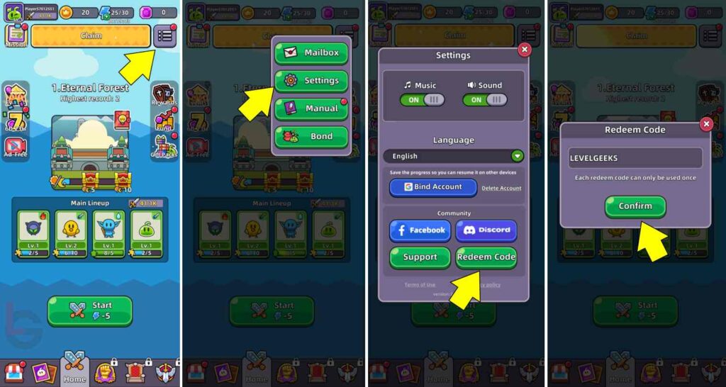 how to redeem codes in slime legion