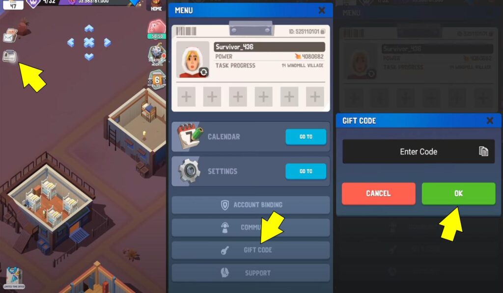 how to redeem codes in frozen city