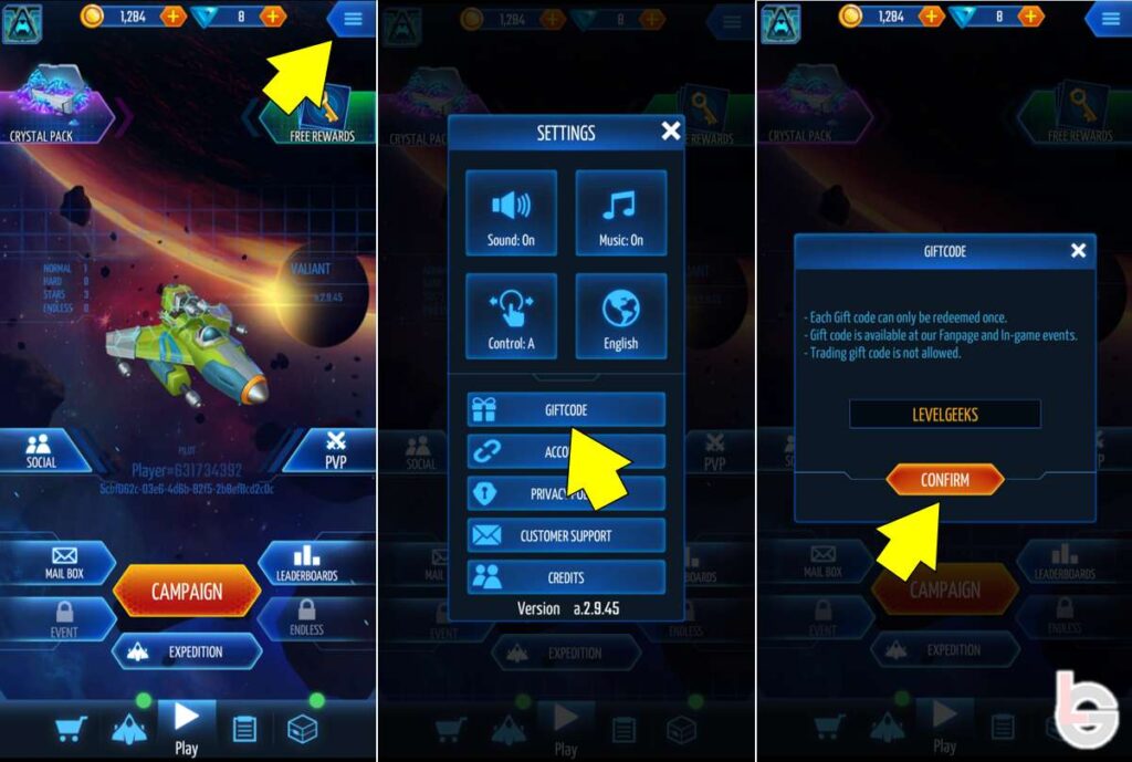 how to redeem galaxy invader alien shooter gift codes