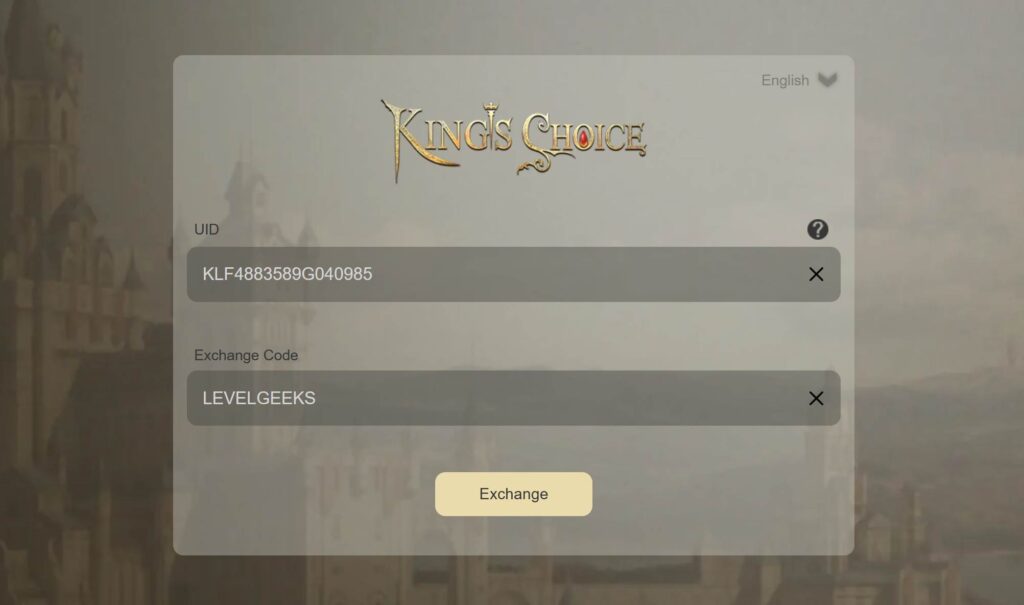 how to redeem codes in king's choice