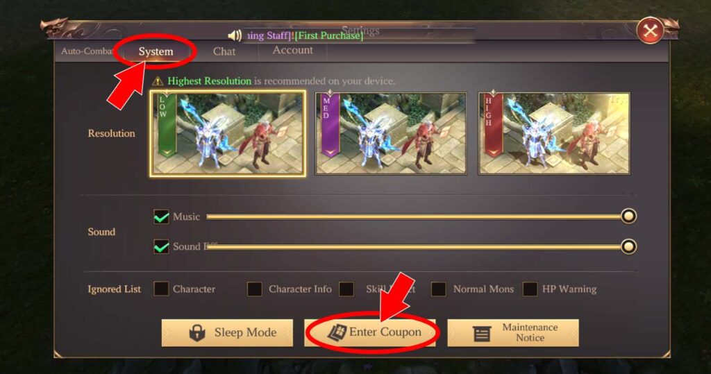 how to redeem codes in mu dark epoch