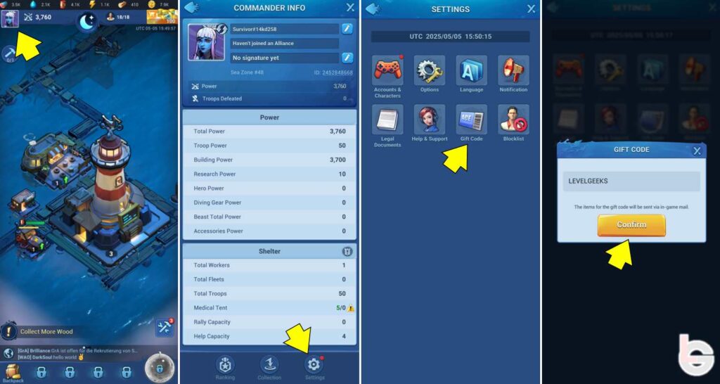 how to redeem codes in rise of arks