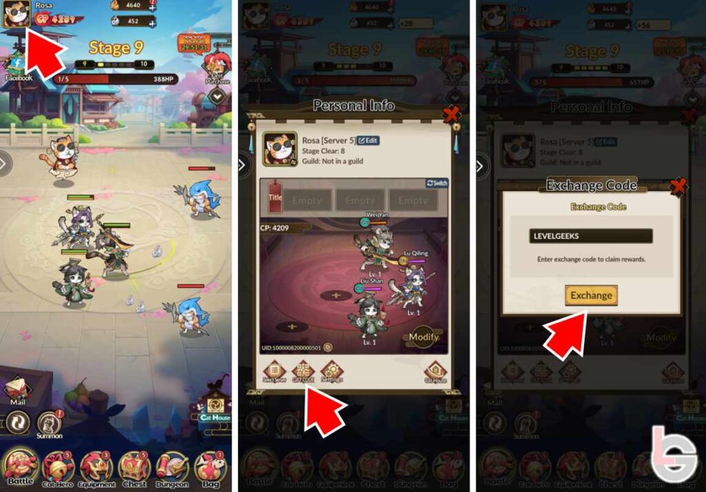 how to redeem codes in cat hero go